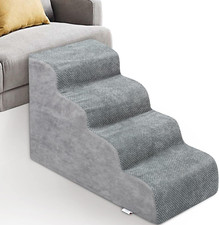 Dog Stairs for Small Dogs - High Density Foam Dog Ramp, Extra Wide Pet Steps wit