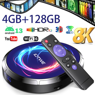 2024 NEU Smart TV BOX Android13.0 OS 4GB,128GB 8K HD Quad core WIFI Media Player