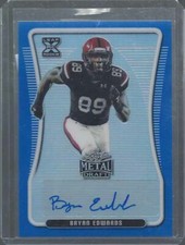 BRYAN EDWARDS 2020 LEAF METAL DRAFT X BLUE PRISMATIC ROOKIE AUTO RC #D 24/35