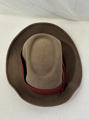 Vintage Betmar New York Wool Fedora Hat Tan Brown with  display picture 1