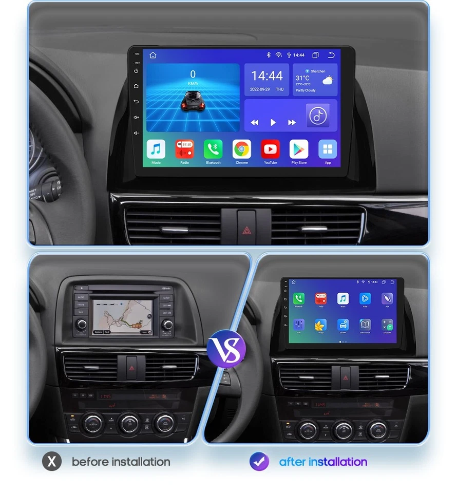 Octa Core 10.1" Para Mazda CX-5 2013-2015 Android 12 Coche GPS Estéreo Radio CarPlay Foto 3 de 4