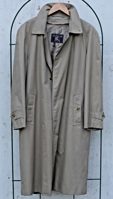 Men's Classic Burberry~ Trench Coat 44 Long Single Breasted Zip