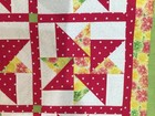Star Quilt Top Lime Tangerine Lemon Rose & White, New Cotton 55 X 55 Inches — photo 2