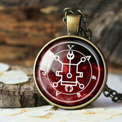 VASSAGO Seal Of Shamash Sun God Pendant Necklace - Stainless Steel Symbol Jewelry For Men & Women
