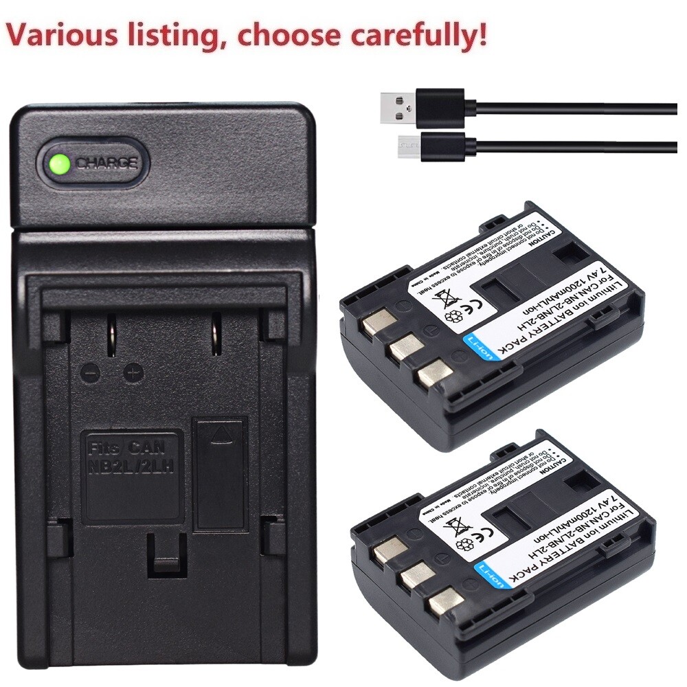 NB-2LH NB-2L Battery or USB charger For Canon 400D 350D G9 G7 Rebel XT XTi  S50