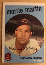 1959 Topps Morrie Martin Baseball Card #38 Cleveland Indians Low-Grade Poor