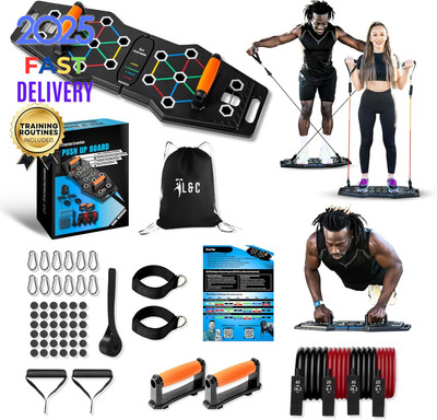 Push up Board Home Workout Fitness Equipment   Color Coded Foldable Pushup Board