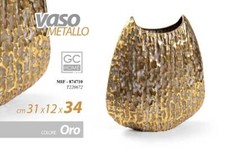 VASO PORTA FIORI METALLO BOTTIGLIA ANFORA ORO CLASSICO MODERNO EVENTI 34*31*12cm