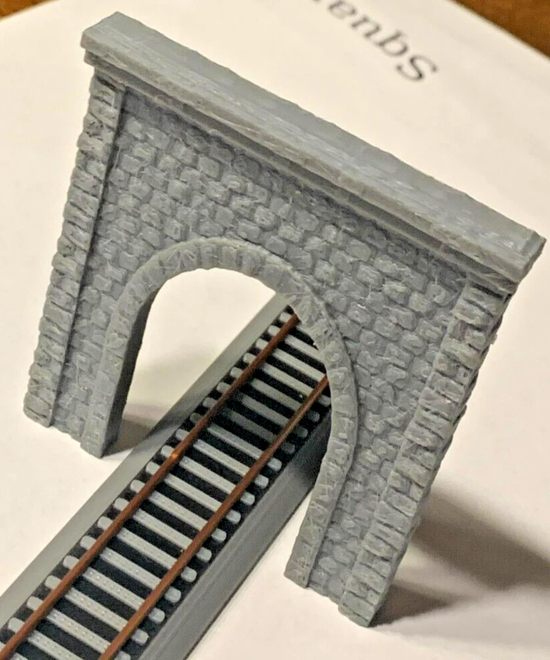 Portal de túnel de tren único de piedra escala N X2 - Paisaje de ferrocarril modelo 1:160 Foto 4 de 4