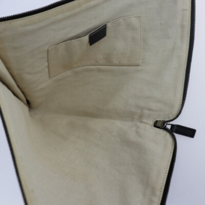 GUCCI pouch second bag 353480 canvas gray clutch bag L-shaped