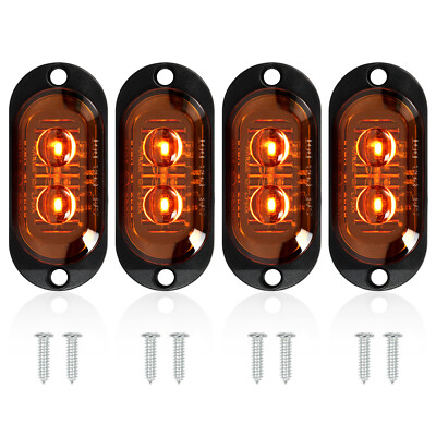4X LED 12V 24V Seitenmarkierungsleuchte Begrenzungsleuchten Gelb Anhänger E8