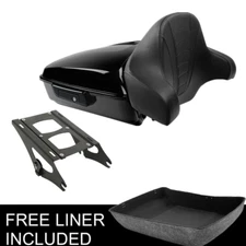 Black Chopped Trunk Pad & Mount Fit For Harley Touring Street Glide 14-25