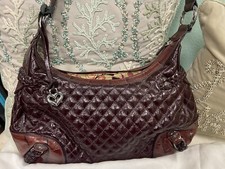 Brighton Vintage Brown Embossed Leather Hobo Braided Shoulder Bag w Dust Bag