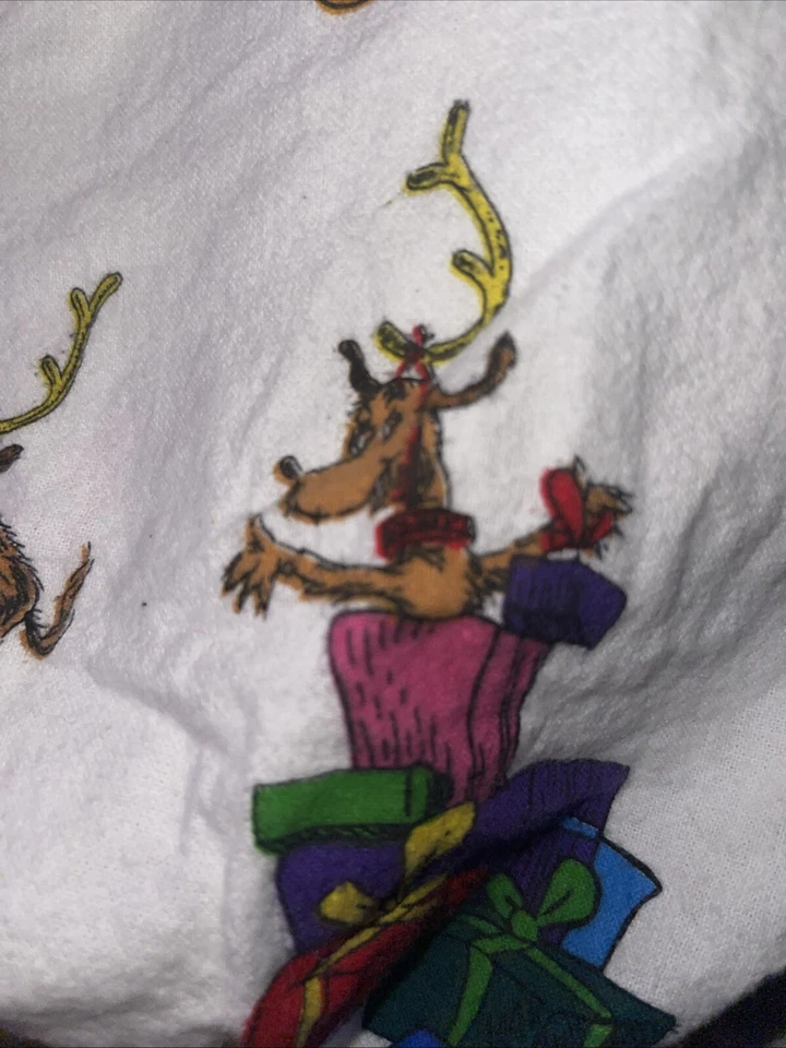 Pottery Barn Kids Dr. Seuss El Grinch ORGÁNICO franela cuna sábana Navidad en muy buena condición Foto 4 de 4