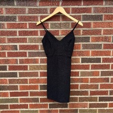 Windsor Black and Silver Glitter Cheetah Print Spaghetti Strap Bodycon Dress