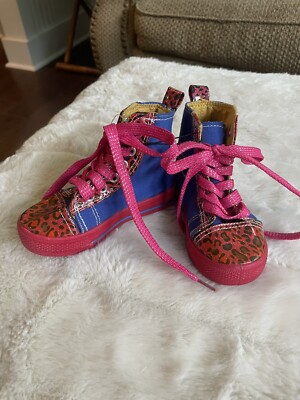 Lilly New York little girls cheetah high top shoes size