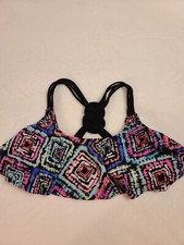 CALIFORNIA WAVES Pullover Colorful Padded/Boned Bathing Suit Top: Size M