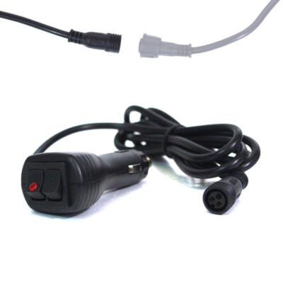 3-pin 12V Dual Switch Cable Cigarette Plug On-Off For Strobe Light Bars W/  Fuse
