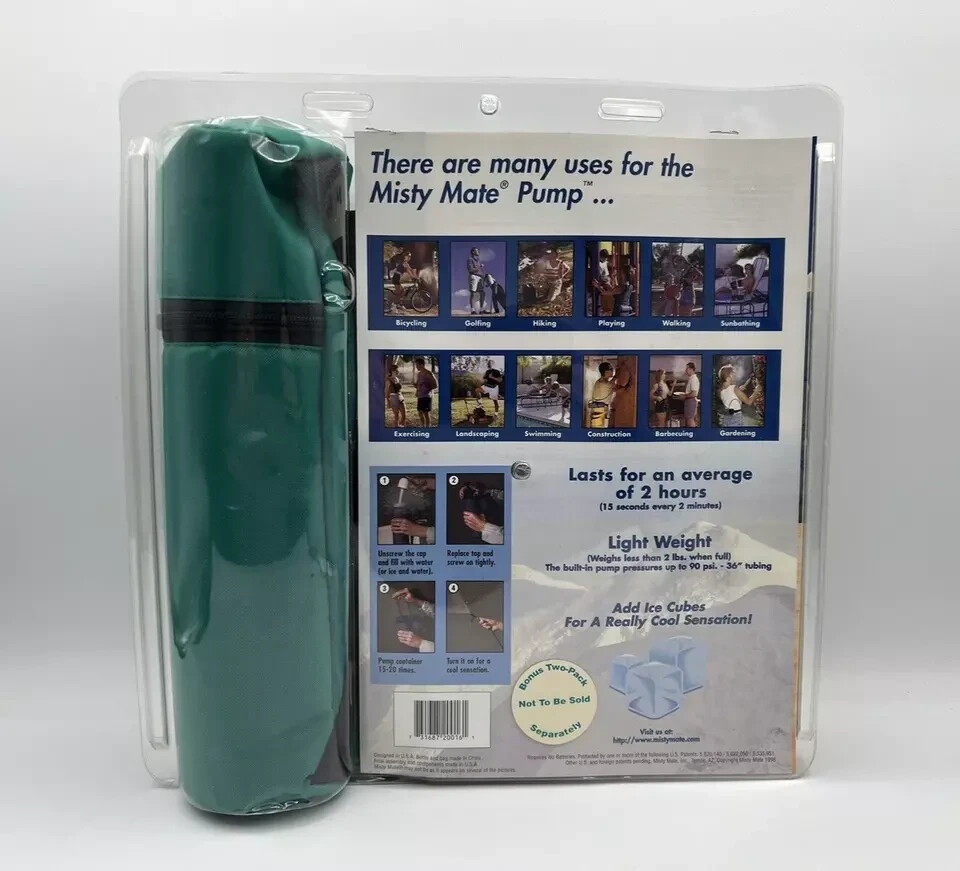 Misty Mate Personal Portable Air Cooler Spray Pump Mist Sprayer NEW