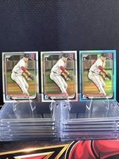 2025 Bowman Chrome Payton Tolle 1st Bowman Sky Blue Refractor + Refractor + Base