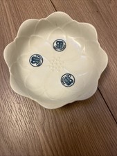 VTG Japanese 2 ceramic bowls with a blue and white Butterfly And Scalloped Edges
