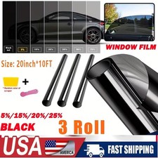 3x 50x300cm Uncut Roll Window Tint Film 5152025 Vlt Car Home Office Glass 3x 50x300cm Uncut Roll Window Tint Film 5152025 Vlt Car Home Office Glass