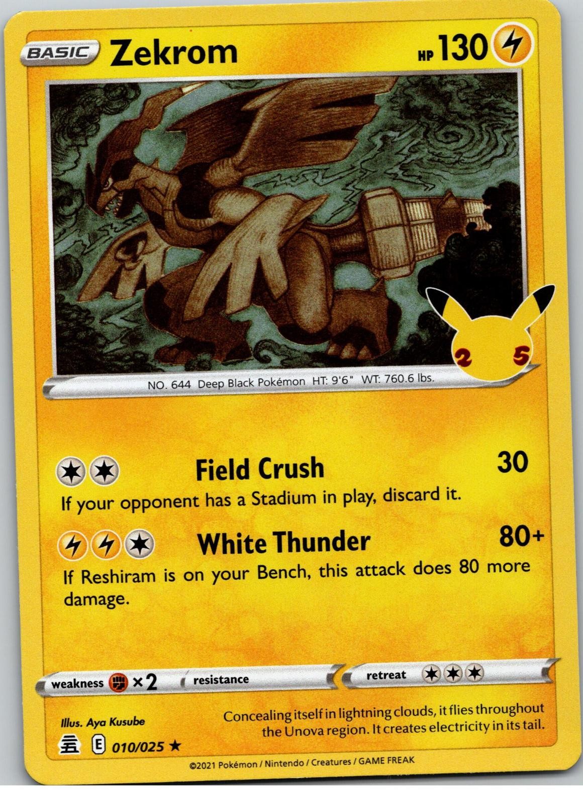 Zekrom 010/025 Rare Celebrations Pokemon Holo Near Mint