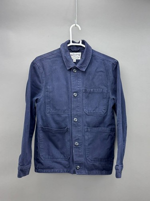 #ad The Stronghold Mens Workwear Chore Jacket Navy Blue Cotton Twill Size S $59.99