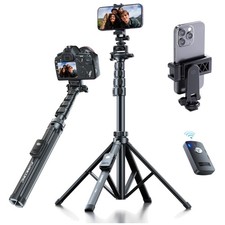 62" Aluminum Tripod with Bluetooth Remote  360  Phone Mount for Creators