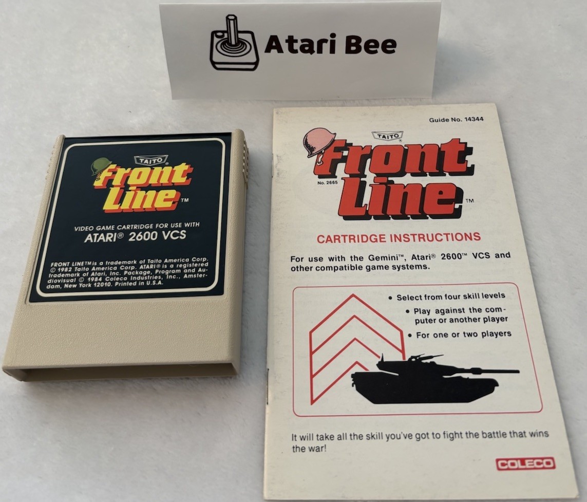 TESTED Front Line VGC for ATARI 2600 (1984, Coleco) w/Manual - Video