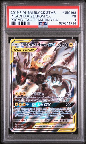 Pikachu & Zekrom-GX graded PSA 1 for sale on eBay