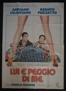 manifesto 4F LUI E' PEGGIO DI ME adriano celentano renato pozzetto auto car