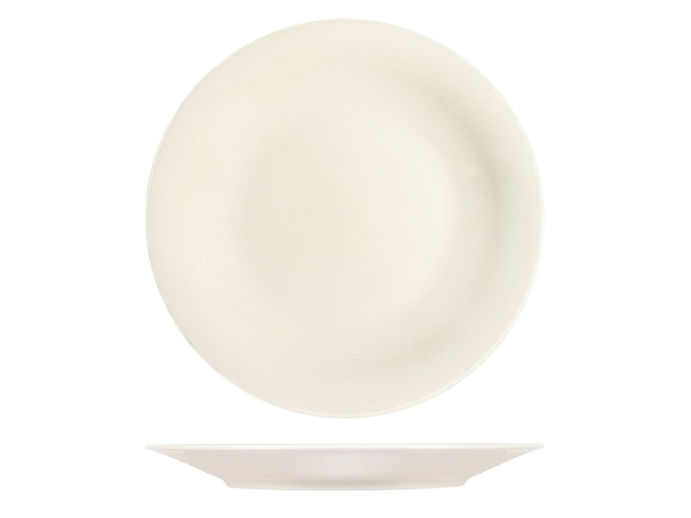 H&H Charme Round Plate, Porcelain, Ivory, 31 Cm White