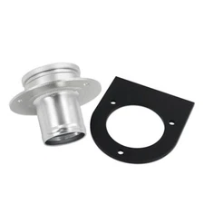 Remote Fuel Tank Filler Neck With Gas Cap and Weld-On Steel Mount silver