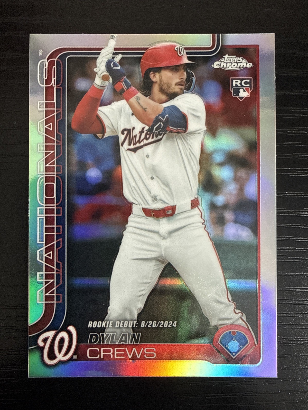 2025 Topps Chrome Update Dylan Crews Rookie Debut REFRACTOR RC USC190 Nationals