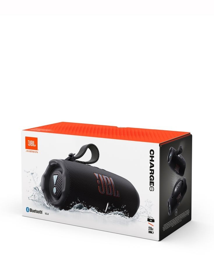 JBL Charge 6 Portable Waterproof Bluetooth Speaker | Black | Free Shipping