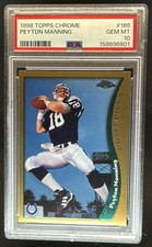 1998 Topps Chrome Peyton Manning Rookie RC #165 Colts PSA 10 GEM MINT