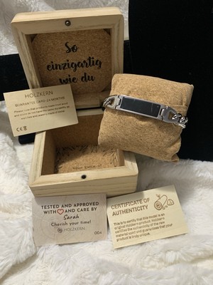 NIB 🌺 Holzkern Men's Bandlets Modulus Bracelet SS Marble Silver