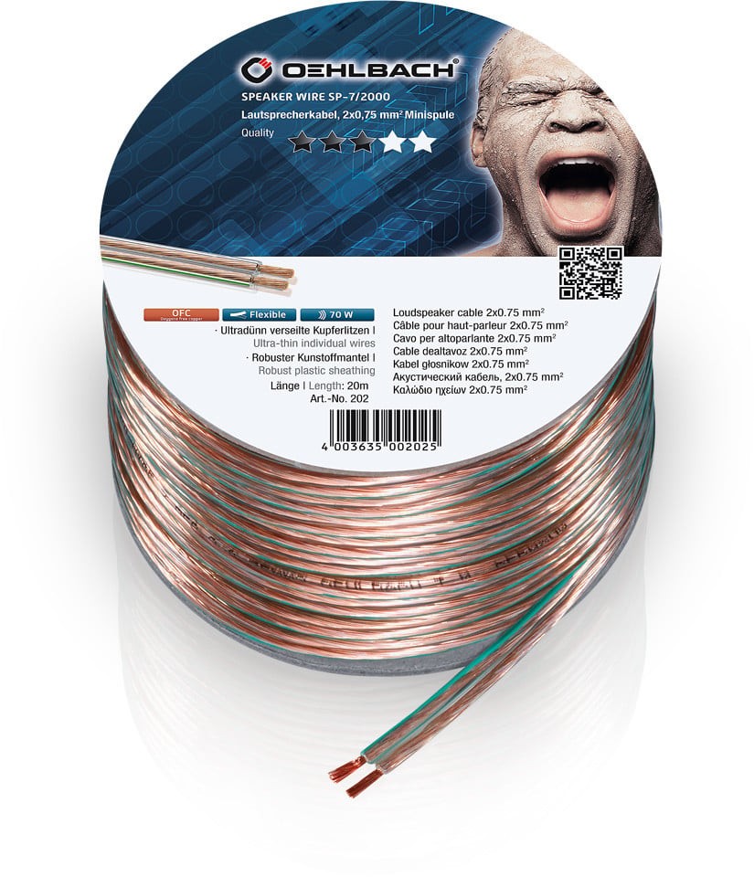 Акустический провод OEHLBACH Lautsprecherkabel SP-7 2000 20 м 25135115 3490₽