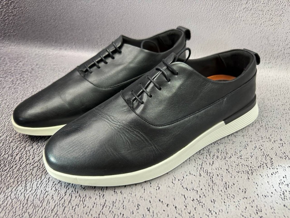 New Wolf And Shepherd Men Black White Crossover Derby Leather