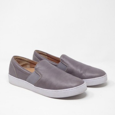 Vionic Women Slip On Sneakers Shoes Gray Leather Demetra Orthotic Size 9