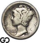 1921 Mercury Dime *Key Date, Lower Mintage*