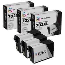 LD Reman Epson 702XL T702XL120 High Yield Black Ink Cartridges 3-Pack