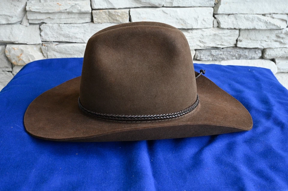 Sombrero Vaquero Vaquero Stetson Cuarto Caballo Talla 7 5/8 Marrón 4X Castor Excelente Foto 3 de 4