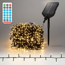 Guirlande lumineuse solaire de noël 16 m 800 LED blanc chaud 13 modes extérieur