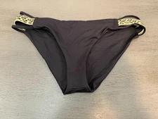 NEW  black strappy L SPACE swimsuit bikini bottom size small