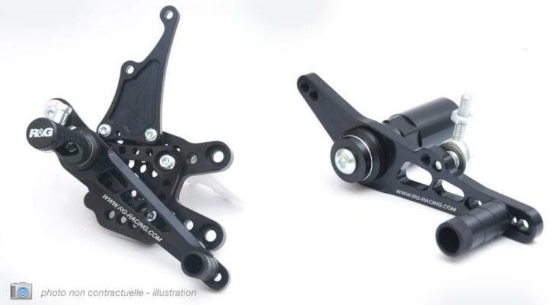Jeu arrière noir R&G RACING pour Kawasaki ZX10R pour éliminer les glissements