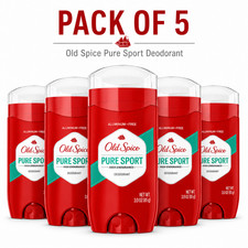 5-Pack Old Spice High Endurance Pure Sport Deodorant for Men 3 oz 85g Each