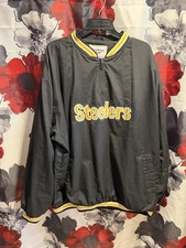 Vintage Reebok Pittsburgh Steelers 1/4 Zip Pullover Jacket Windbreaker XL