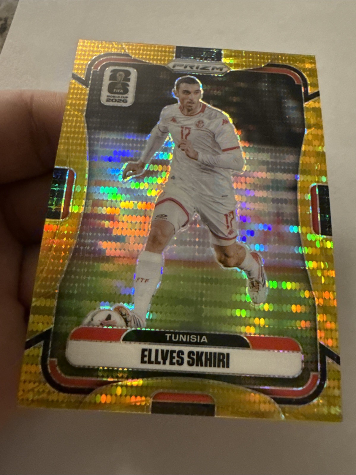 Ellyes Skhiri 2026 Panini Prizm FIFA World Cup Gold Pulsar Prizm Sp #05/10 Nice view 3
